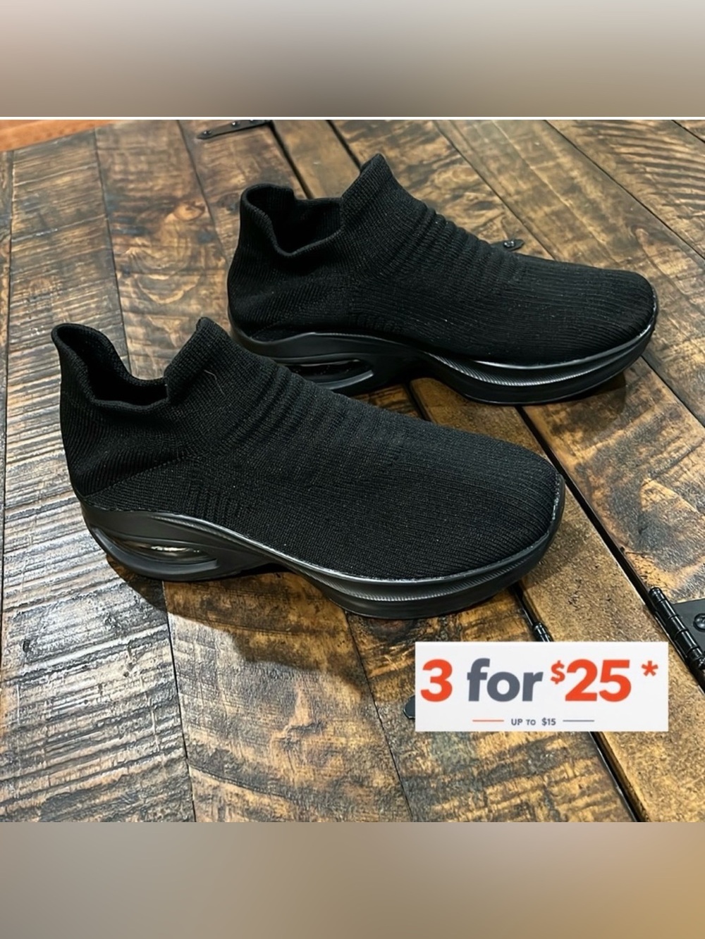 Black Women's Slip-On Sneakers